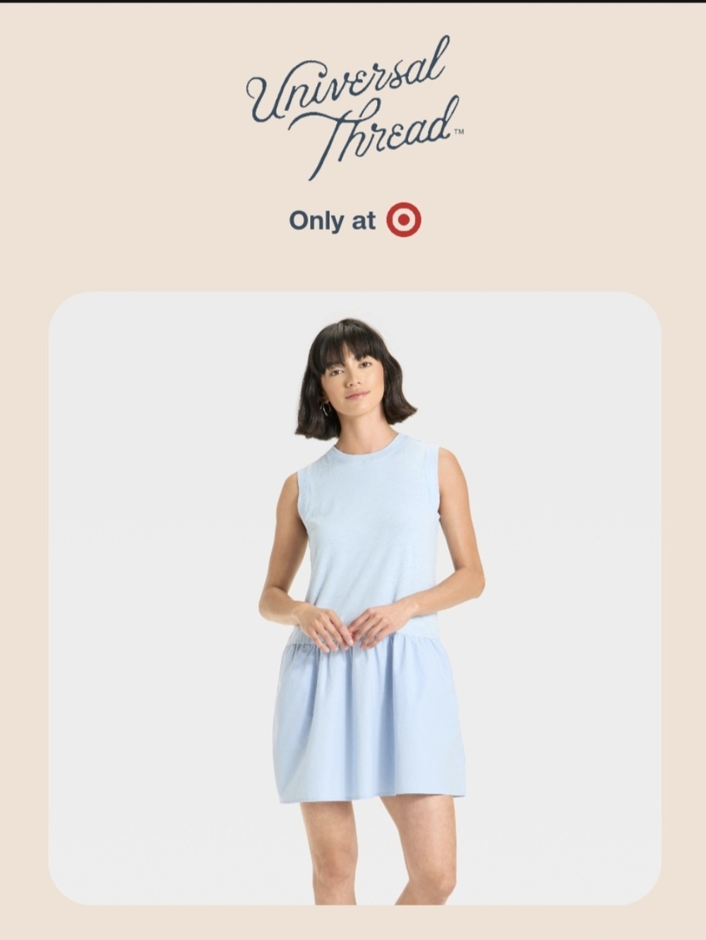 Universal Thread Light Blue Sleeveless Mini Dress Size XS  but stretchy NWT
